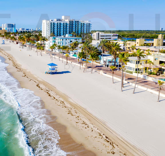 a view of the beach and the gulf of mexico from above at Club at Emerald Waters, Hollywood