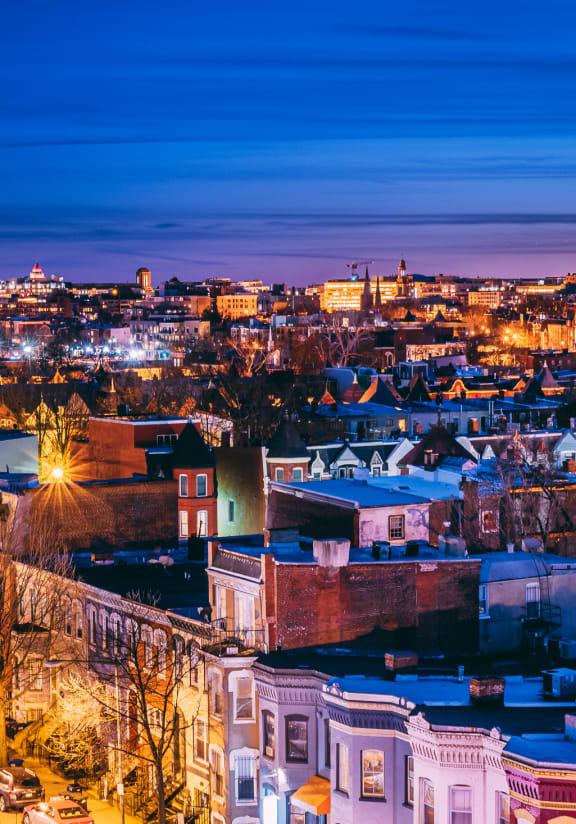 DC Neighborhood at dusk