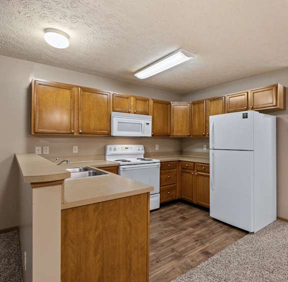 Open kitchen layout at Stadium Lofts Apartments in Terre Haute, IN 47803