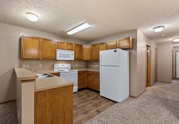 Open kitchen layout at Stadium Lofts Apartments in Terre Haute, IN 47803