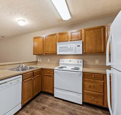 Open kitchen layout at Stadium Lofts Apartments in Terre Haute, IN 47803