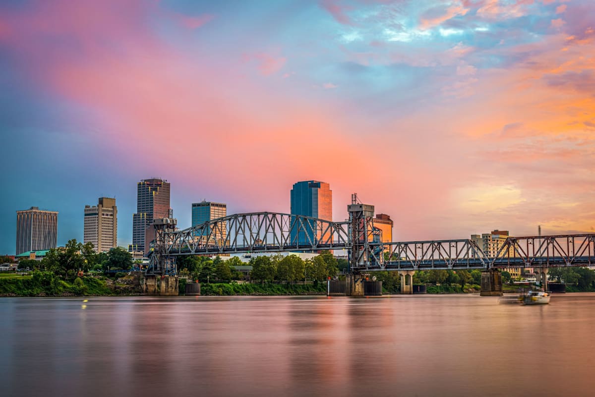 Esplanade District Apartments Arkansas River and downtown view - North Little Rock, AR