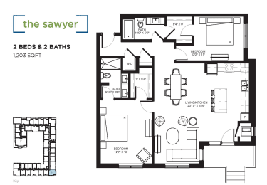 The Sawyer Floor plan at The Shoreham, Minnesota