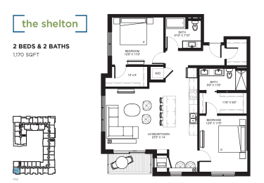 The Shelton Floor plan at The Shoreham, St. Louis Park