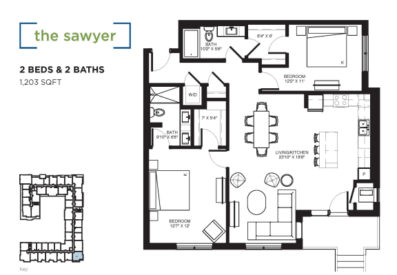 The Sawyer Floor plan at The Shoreham, Minnesota