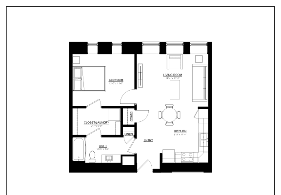Floor Plan  the floor plan of 1 bedroom