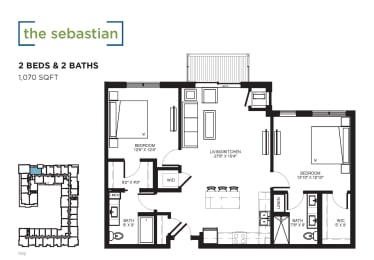 The Sebastian Floor plan at The Shoreham, St. Louis Park
