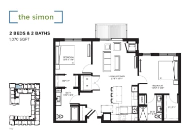 The Simon (HC) Floor plan at The Shoreham, St. Louis Park, 55416