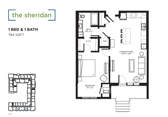 The Sheridan Floor plan at The Shoreham, Minnesota, 55416