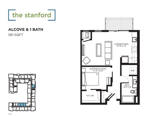 The Stanford Floor plan at The Shoreham, St. Louis Park, MN