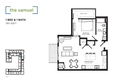 The Samuel Floor plan at The Shoreham, St. Louis Park, MN