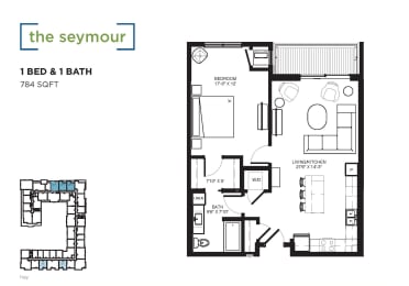 The Seymour Floor plan at The Shoreham, Minnesota, 55416