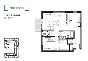 The Shea Floor plan at The Shoreham, St. Louis Park, Minnesota