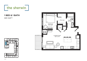 The Sherwin Floor plan at The Shoreham, St. Louis Park, MN 55416