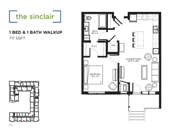 The Sinclair Floor plan at The Shoreham, Minnesota