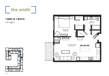 The Smith Floor plan at The Shoreham, St. Louis Park, Minnesota