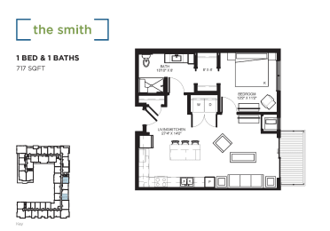 The Smith (HC) Floor plan at The Shoreham, St. Louis Park, Minnesota