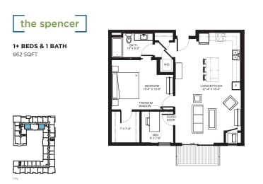 The Spencer Floor plan at The Shoreham, St. Louis Park, MN 55416