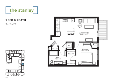 The Stanley Floor plan at The Shoreham, St. Louis Park
