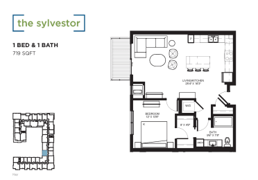 The Sylvestor Floor plan at The Shoreham, St. Louis Park, 55416