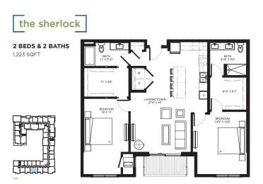 The Sherlock Floor plan at The Shoreham, St. Louis Park, MN