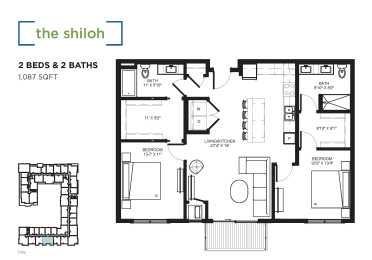 The Shiloh Floor plan at The Shoreham, St. Louis Park, 55416