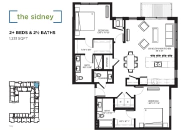 The Sidney Floor plan at The Shoreham, St. Louis Park, MN 55416