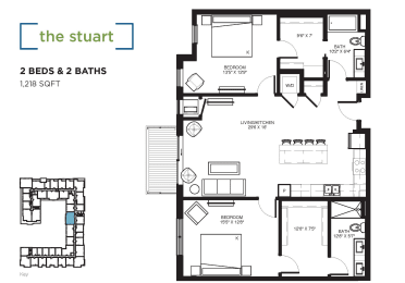The Stuart Floor plan at The Shoreham, St. Louis Park