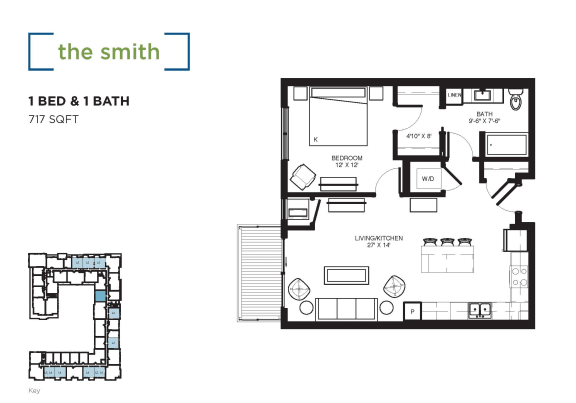 The Smith Floor plan at The Shoreham, St. Louis Park, Minnesota