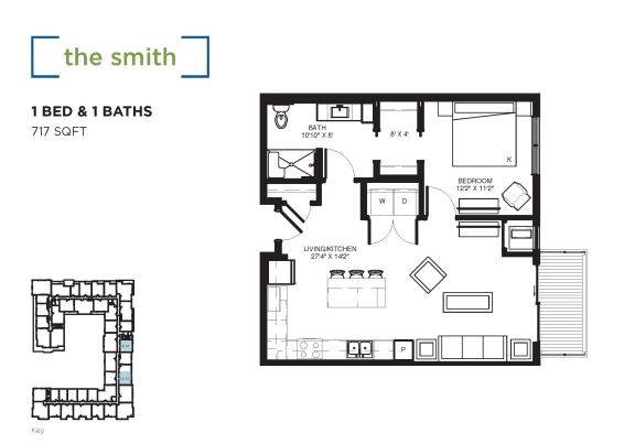 The Smith (HC) Floor plan at The Shoreham, St. Louis Park, Minnesota