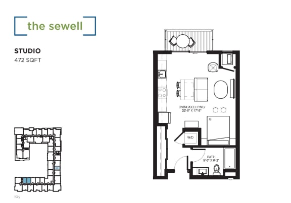 The Sewell Floor plan at The Shoreham, St. Louis Park, Minnesota