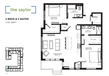 The Saylor Floor plan at The Shoreham, St. Louis Park, Minnesota