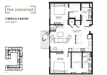 The Somerset Floor plan at The Shoreham, St. Louis Park, Minnesota