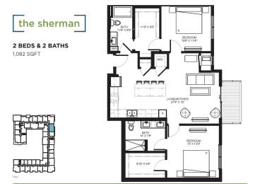 The Sherman Floor plan at The Shoreham, Minnesota, 55416
