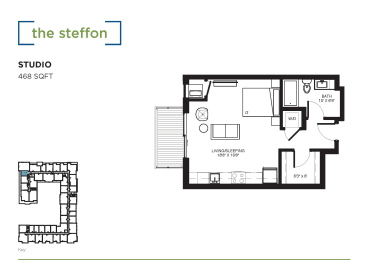 The Steffon Floor plan at The Shoreham, St. Louis Park