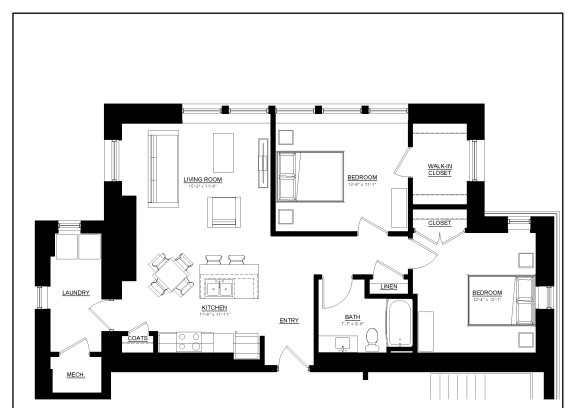 Floor Plan  2 bedroom floorplan