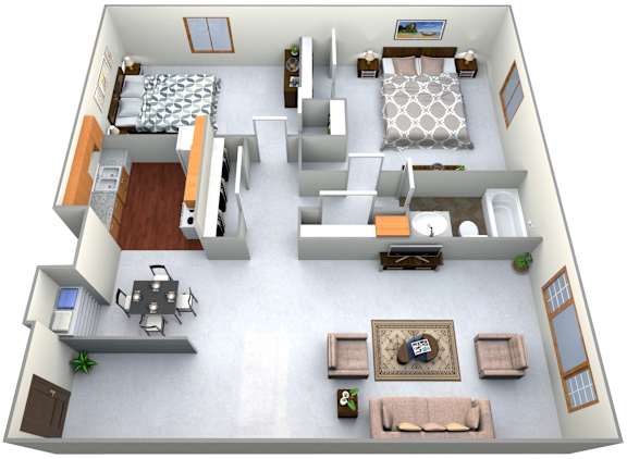 Floor Plan  two bedroom apartment Forest lake