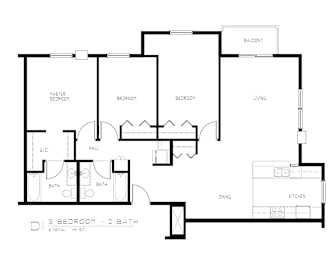 3 bd 2 ba Unit D1
