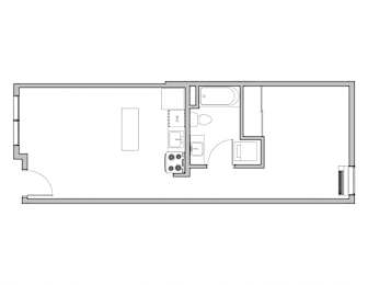  Floor Plan Urban One Bedroom A