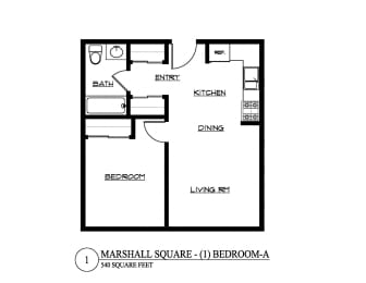  Floor Plan One Bedroom A