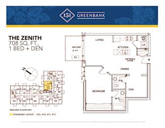 151 Greenbank Zenith 1 Bedroom + Den Image