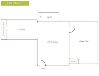  Floor Plan 1 Bedroom/1 Bathroom