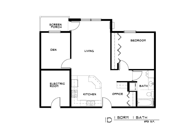 1 BD 1 BA DEN  1D