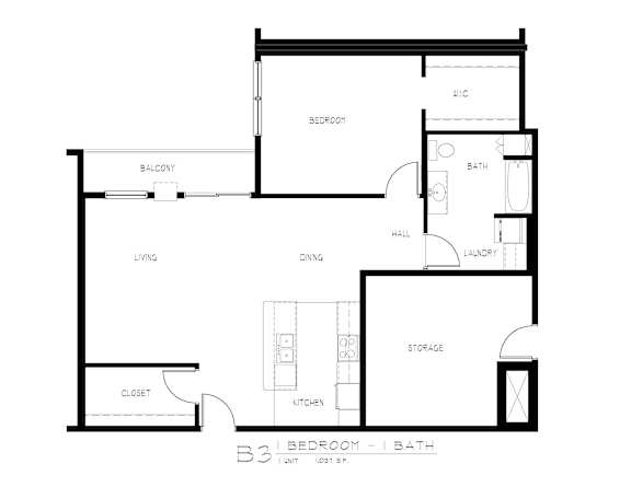 1 bd 1 ba Unit B3