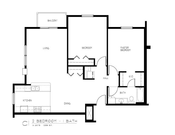 2 bd 1 ba Unit C1