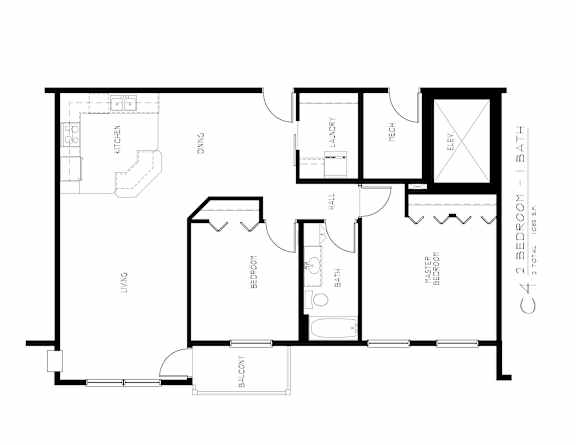 2 bd 1 ba Unit C4