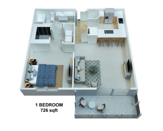  Floor Plan 1 Bedroom / 1 Bathroom