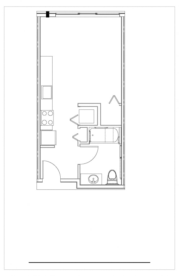 Studio, 1 Bath-A-1-Type A