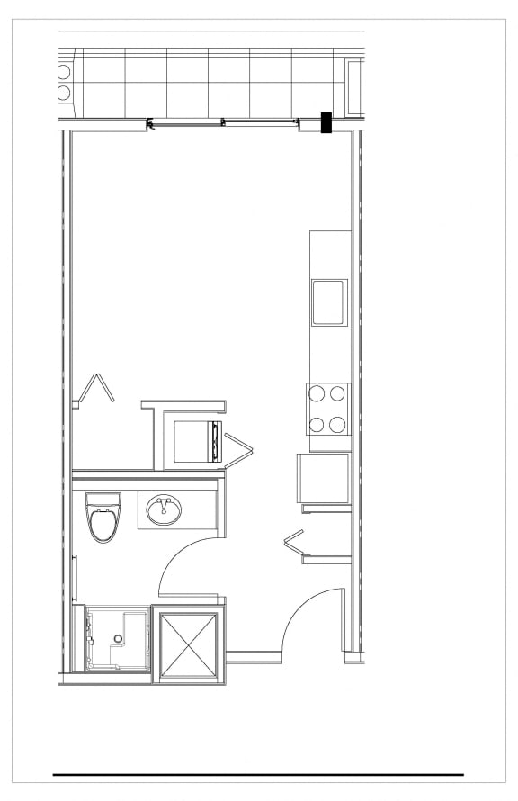Floor Plan  Studio, 1 Bath-A-2-SH