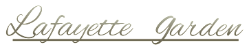 The image displays the text "Lafayette Garden" in an elegant cursive font.